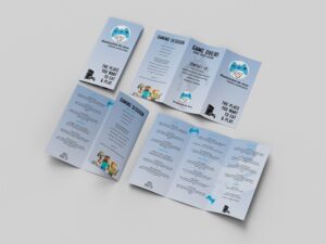 brochure with complex alignments